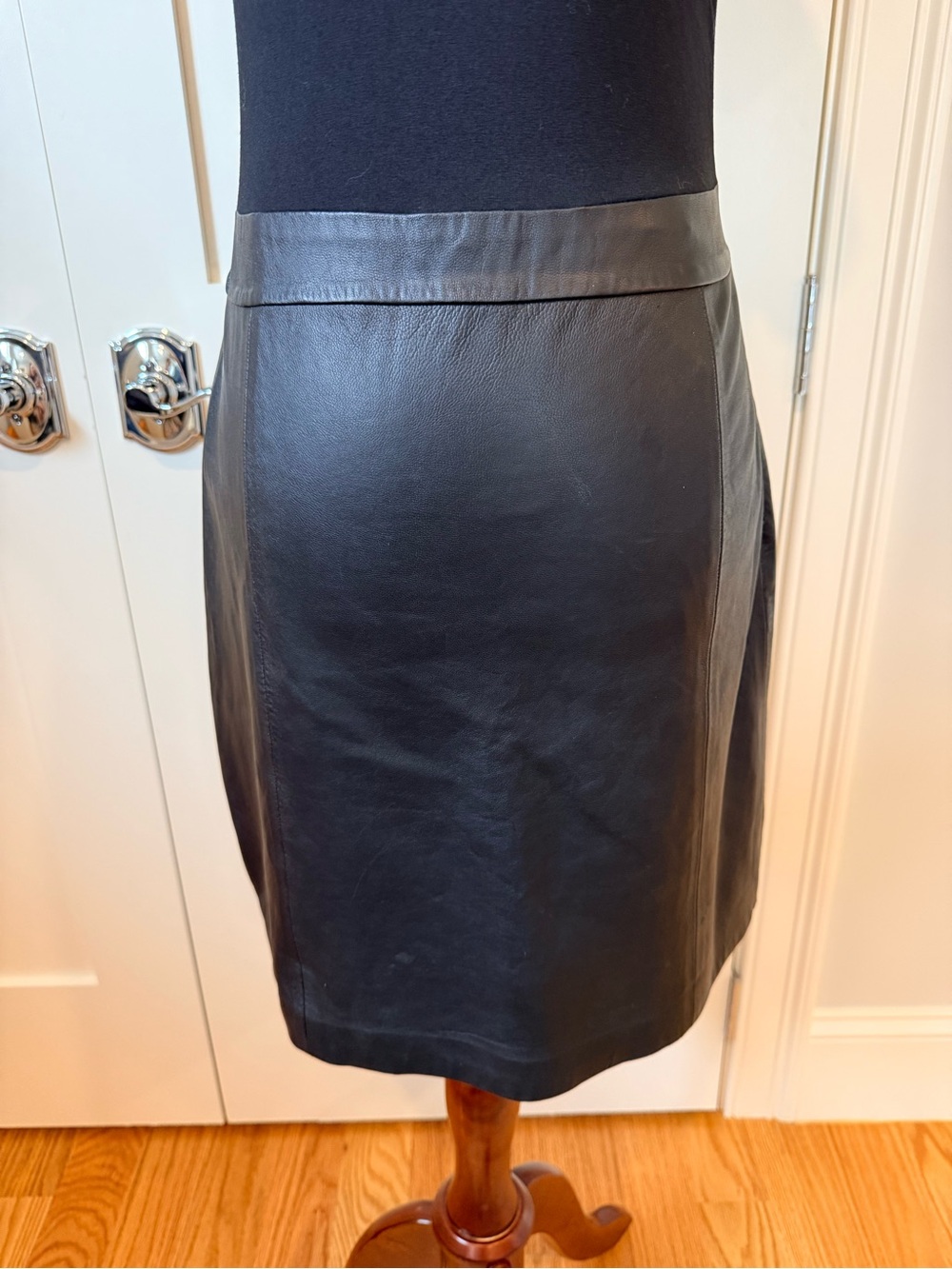Theory Solara Black Leather/Knit Dress - Picture 7 of 13